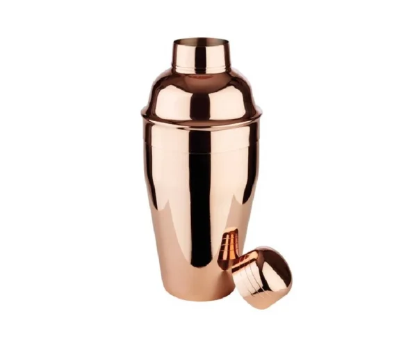 Shaker francuski 3-częściowy, polerowany 500ml, kolor miedziany, INOX 18/8